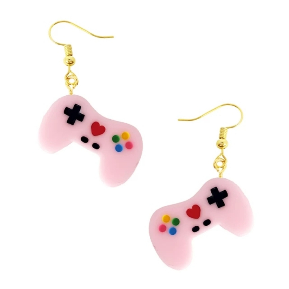 Pink Game Controller Earrings